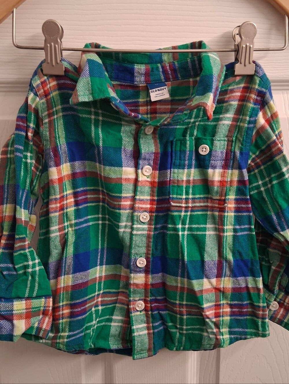 Old Navy 3T Plaid Thermal Button Down